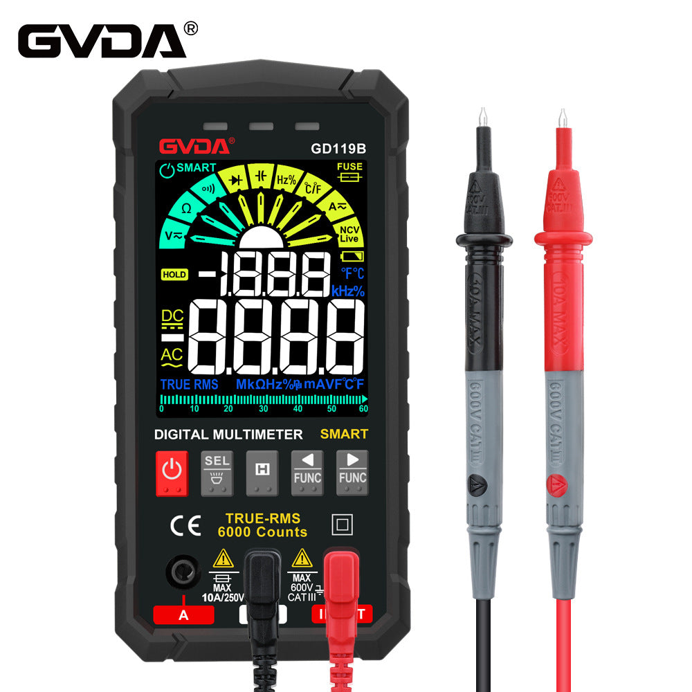 GVDA Multimètre Numérique Automatique de Haute Précision avec Écran Couleur