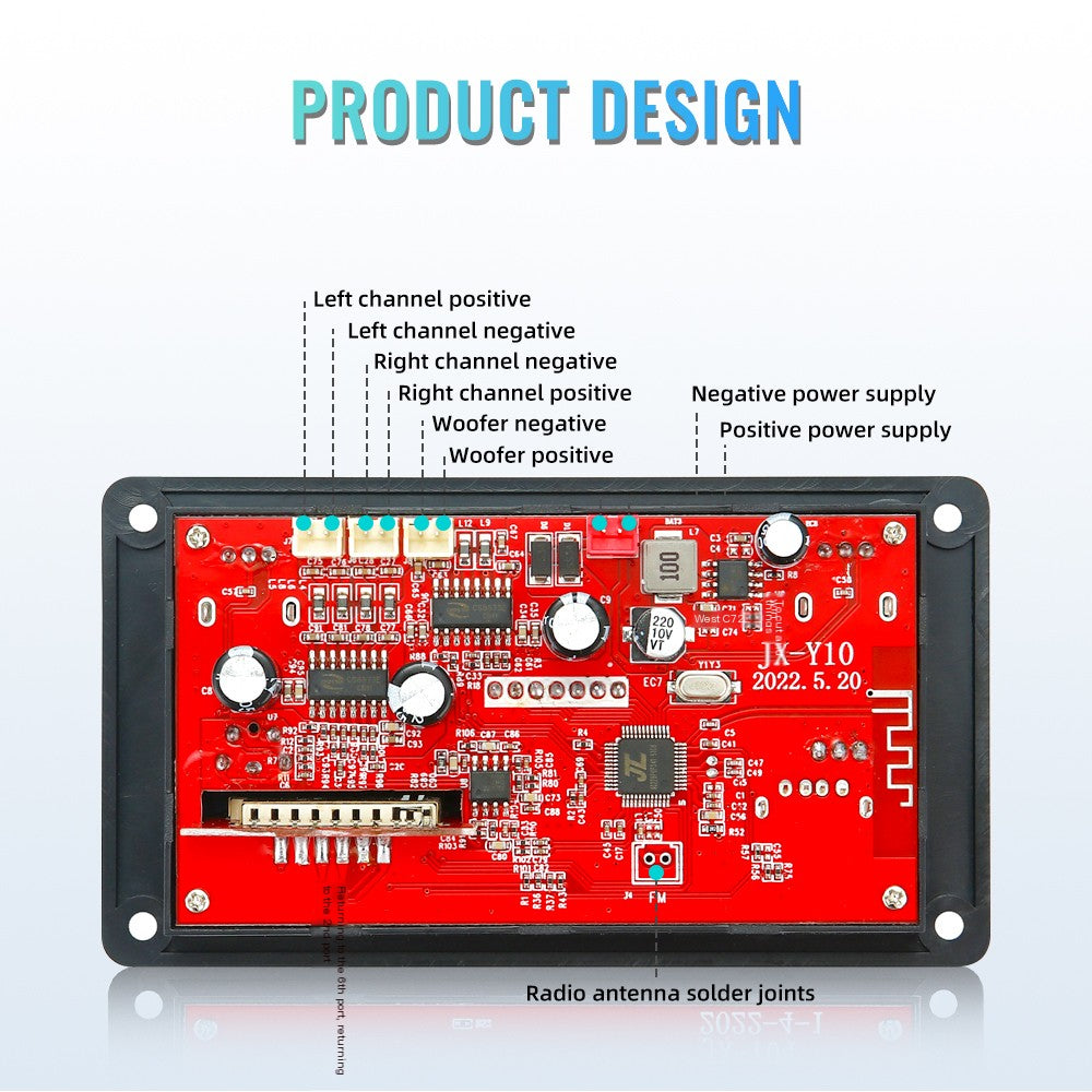 12V Car FM Radio Module with MP3 Player and Decoder