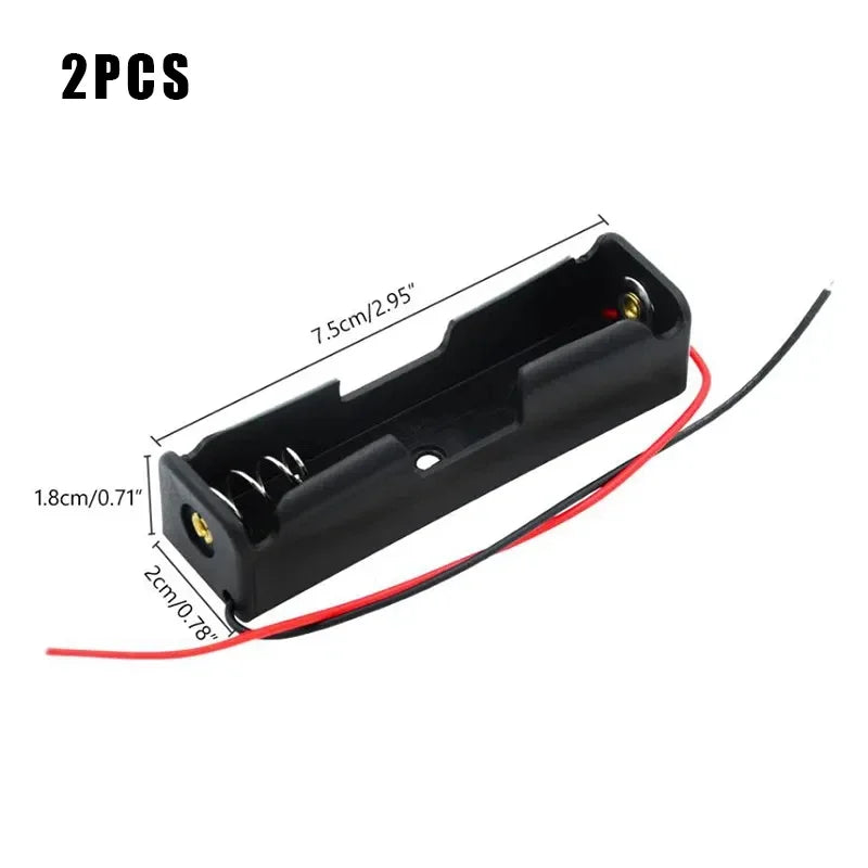 1/2/4pcs Black Plastic AA LR6 HR6 Battery Storage Case Clip Holder Container 1X 2X 3X 4X Battery Storage Box case Wire Lead Pin