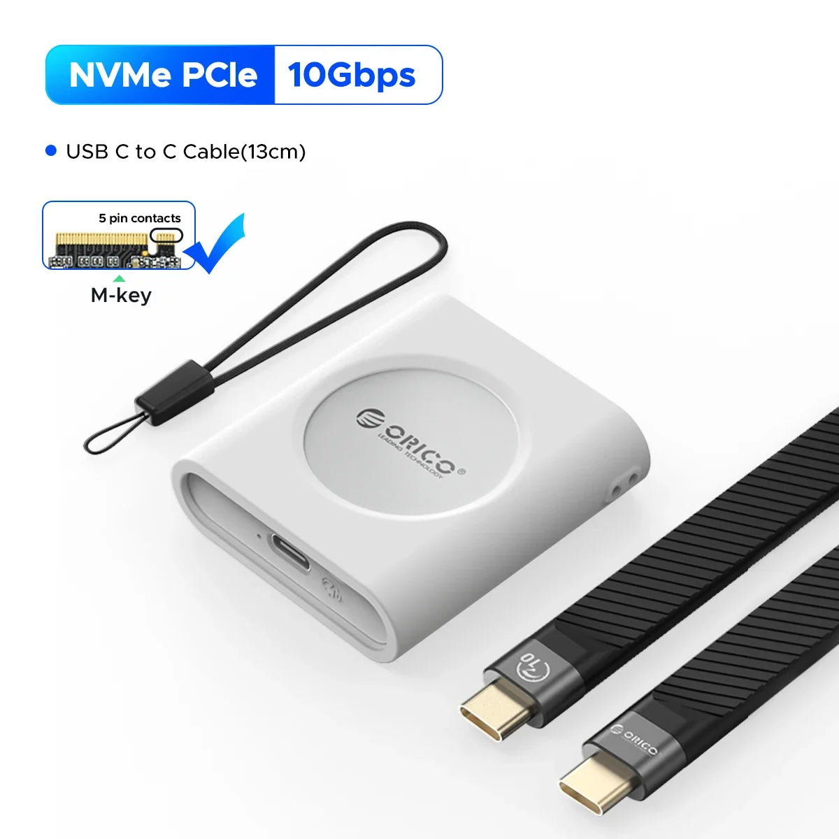 ORICO 2230 SSD Enclosure M.2 NVMe SSD Enclosure USB 3.2 Gen 2 10Gbps NVME PCI-E M-Key 2230mm External SSD Drive Enclosure