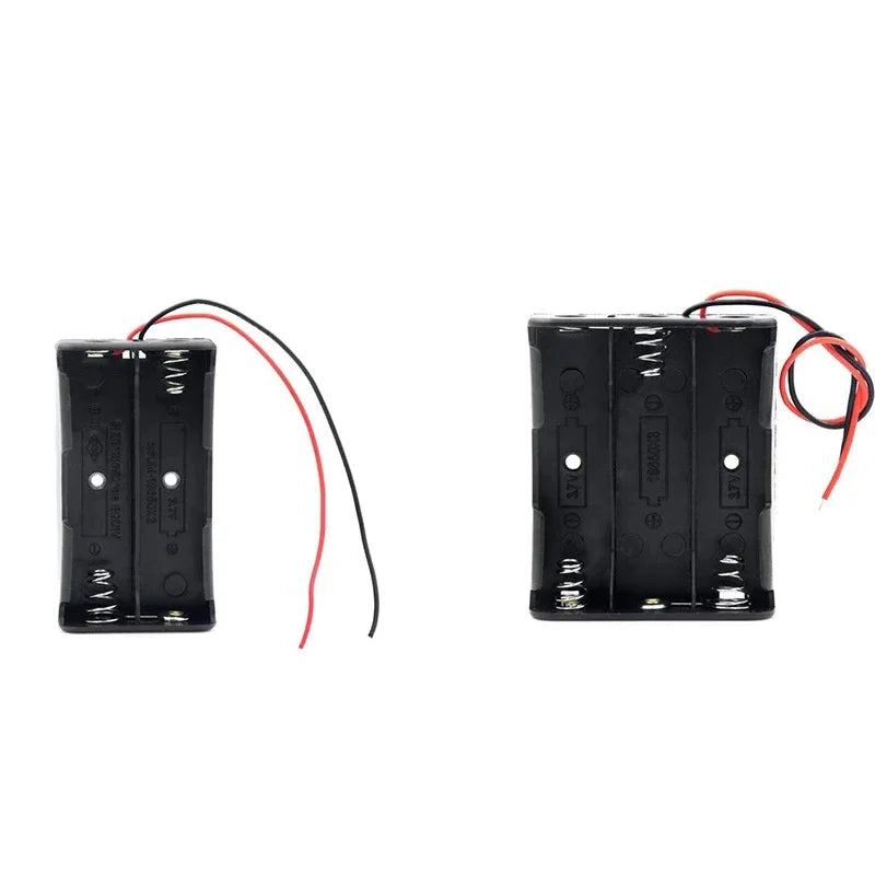 1/2/4pcs Black Plastic AA LR6 HR6 Battery Storage Case Clip Holder Container 1X 2X 3X 4X Battery Storage Box case Wire Lead Pin