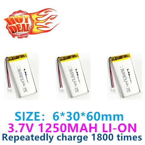 buy more will cheap Ln battery 603060 (1250mah) 3.7V polymer lithium battery projector Breast Pump Battery Toy navigator speaker