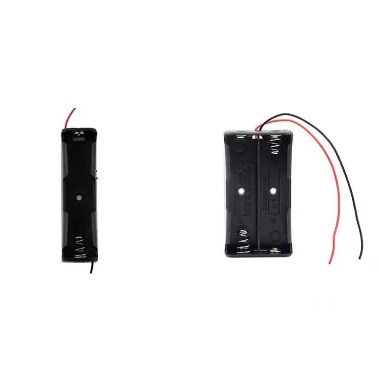 1/2/4pcs Black Plastic AA LR6 HR6 Battery Storage Case Clip Holder Container 1X 2X 3X 4X Battery Storage Box case Wire Lead Pin