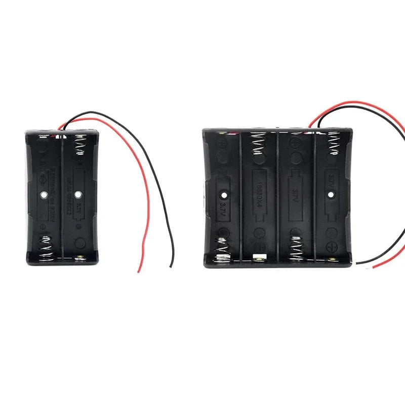 1/2/4pcs Black Plastic AA LR6 HR6 Battery Storage Case Clip Holder Container 1X 2X 3X 4X Battery Storage Box case Wire Lead Pin