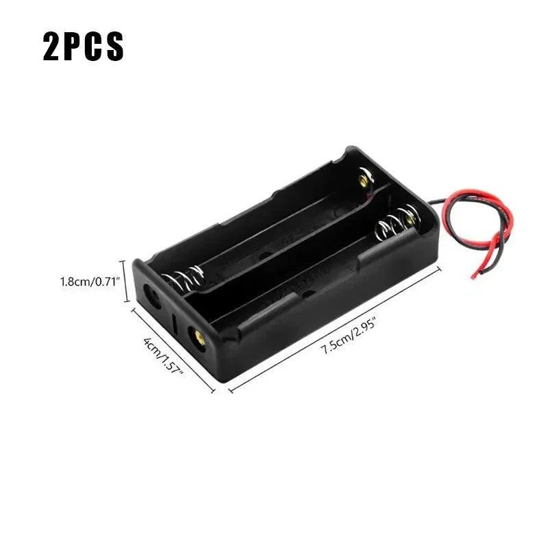 1/2/4pcs Black Plastic AA LR6 HR6 Battery Storage Case Clip Holder Container 1X 2X 3X 4X Battery Storage Box case Wire Lead Pin