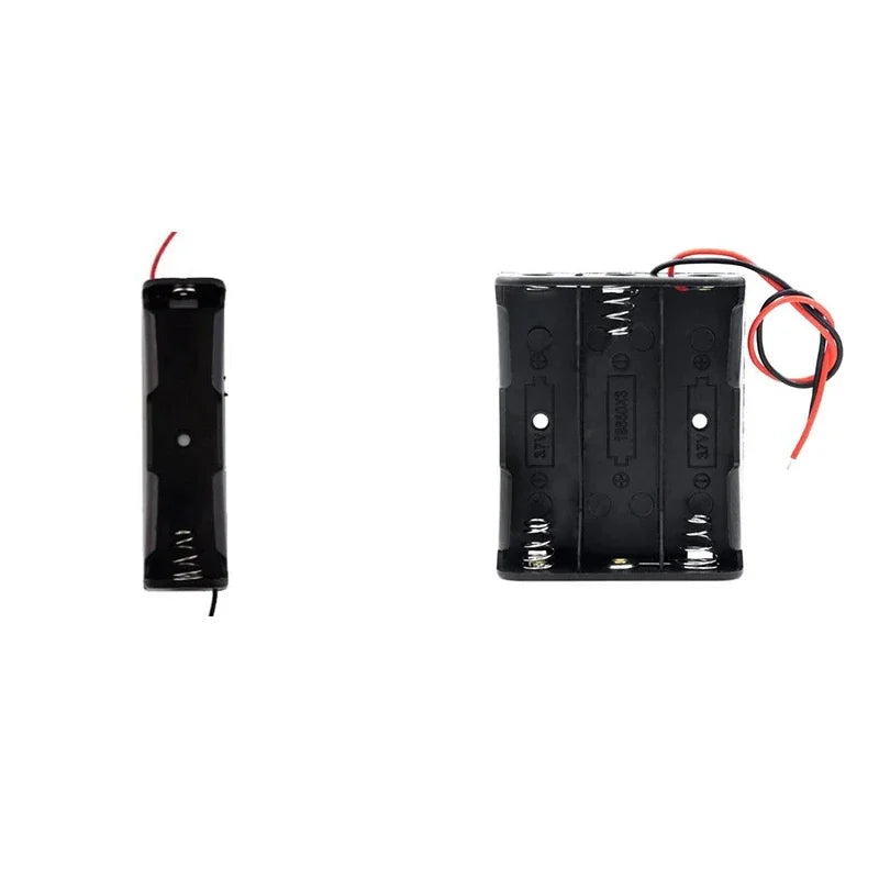 1/2/4pcs Black Plastic AA LR6 HR6 Battery Storage Case Clip Holder Container 1X 2X 3X 4X Battery Storage Box case Wire Lead Pin