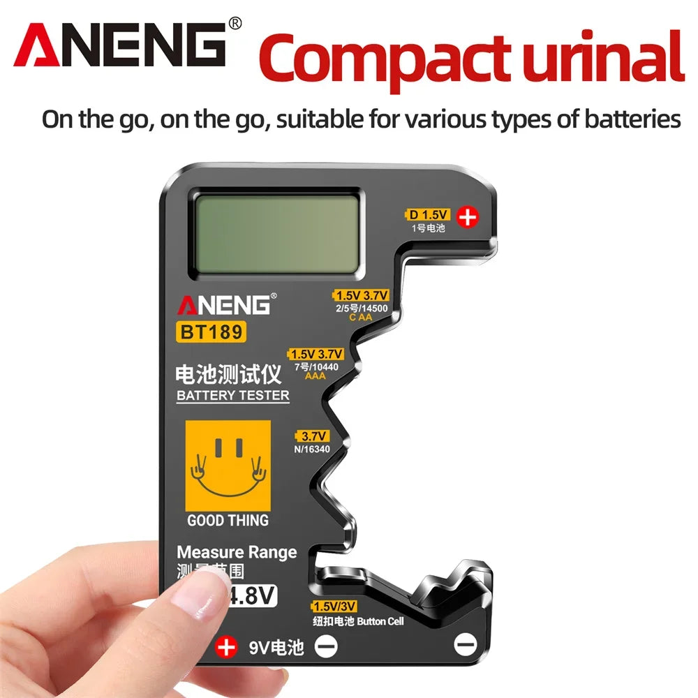 Battery Testers  ANENG BT189  Portable for C,AA,AAA,D,N,9V 6F22 Batteries 1.5V 3V Button Cell Battery Indicator Electric Tools