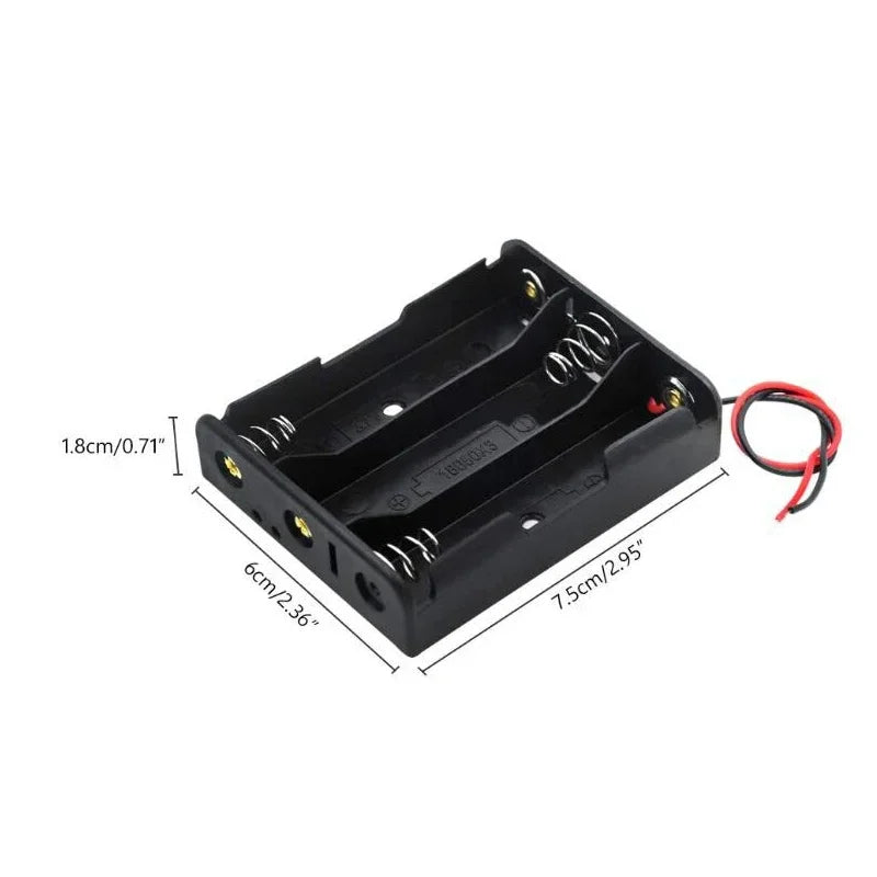 1/2/4pcs Black Plastic AA LR6 HR6 Battery Storage Case Clip Holder Container 1X 2X 3X 4X Battery Storage Box case Wire Lead Pin