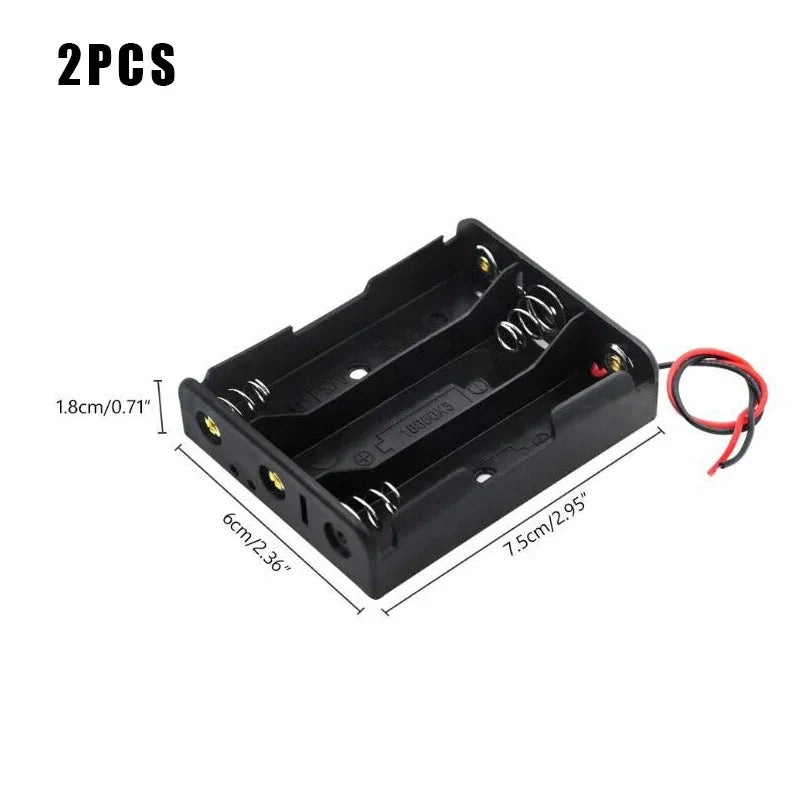 1/2/4pcs Black Plastic AA LR6 HR6 Battery Storage Case Clip Holder Container 1X 2X 3X 4X Battery Storage Box case Wire Lead Pin