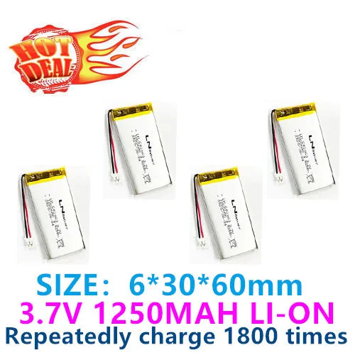buy more will cheap Ln battery 603060 (1250mah) 3.7V polymer lithium battery projector Breast Pump Battery Toy navigator speaker