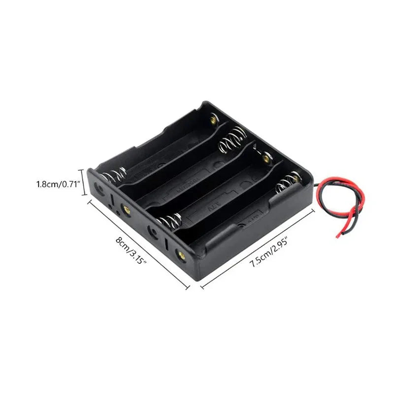 1/2/4pcs Black Plastic AA LR6 HR6 Battery Storage Case Clip Holder Container 1X 2X 3X 4X Battery Storage Box case Wire Lead Pin