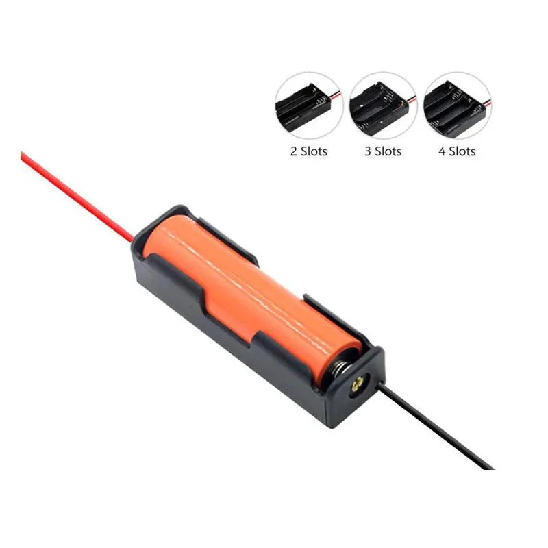 1/2/4pcs Black Plastic AA LR6 HR6 Battery Storage Case Clip Holder Container 1X 2X 3X 4X Battery Storage Box case Wire Lead Pin
