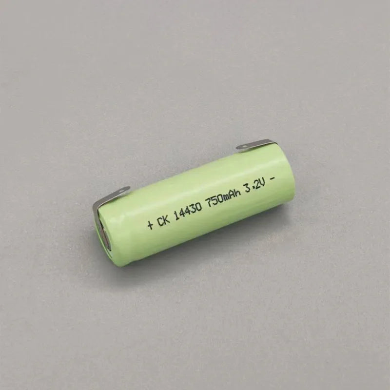2pcs 14430 750mAh 3.2V 3.7V Shaver Charger Lithium Battery